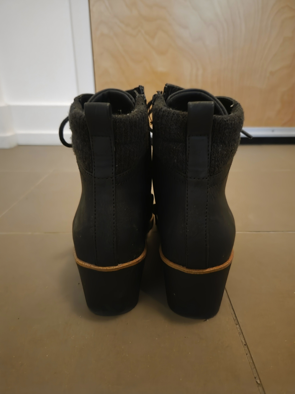 Life Stride Black Ankle Booties with Knit Cuff